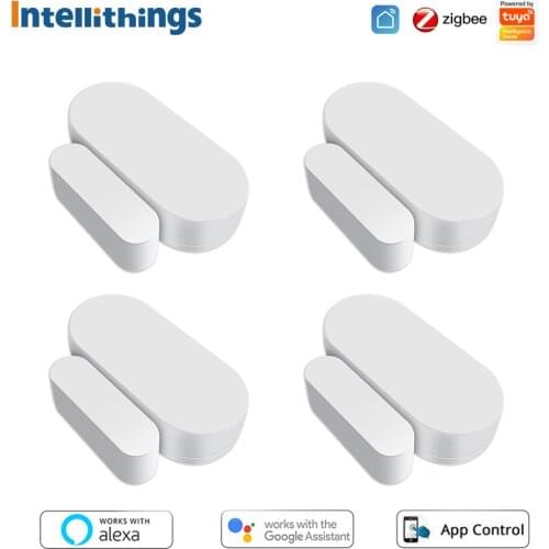 Tuya Zigbee 3.0 Smart Door Sensor Security Equipment Door Window Detectors Real Time Alarm Compatible With Alexa Google Home