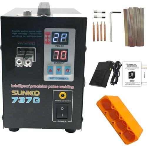 SUNKKO 737G Battery Spot welder 1.5kw LED light Spot Welding Machine for 18650 battery pack welding precision pulse spot welders