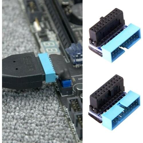 20 pin USB 3.0 Steering Elbow Adapter Up Down Angle for Desktop Motherboard Male to Female Extension Adapter Angled 90 Degree
