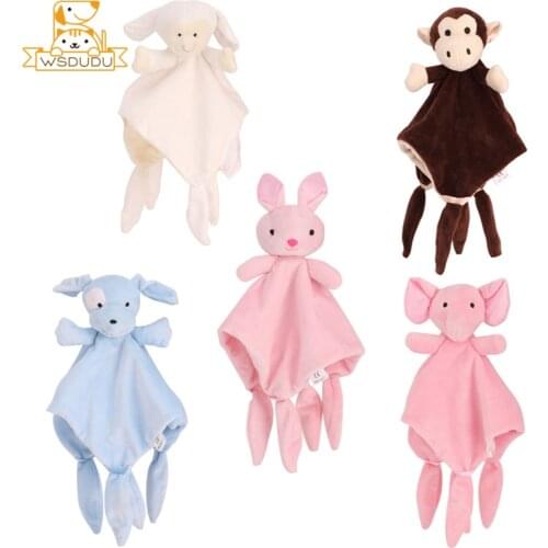 Infant Appease Towel Elephant Rabbit Dog Sheep Monkey Animal Doll Baby Cute Soft Hand Blanket Stuffed Toy Sleep Comfort Playmate