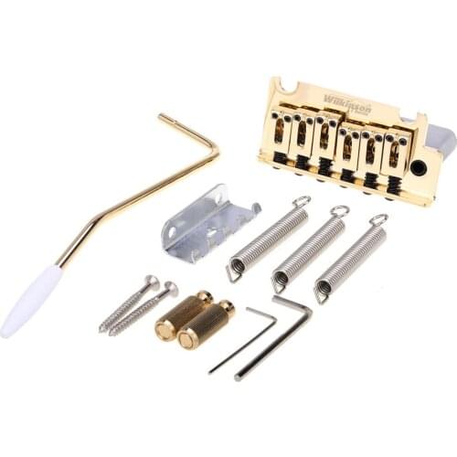 Wilkinson 54mm(2-1/8 inch) Full Block ST Guitar Tremolo Bridge Pop-In Arm 2-Point for MIJ/MIK Strat, Gold