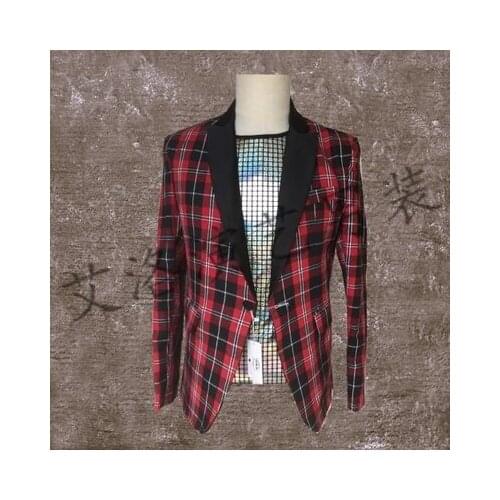 Vintage check pattern jacket cosplay/stage performance