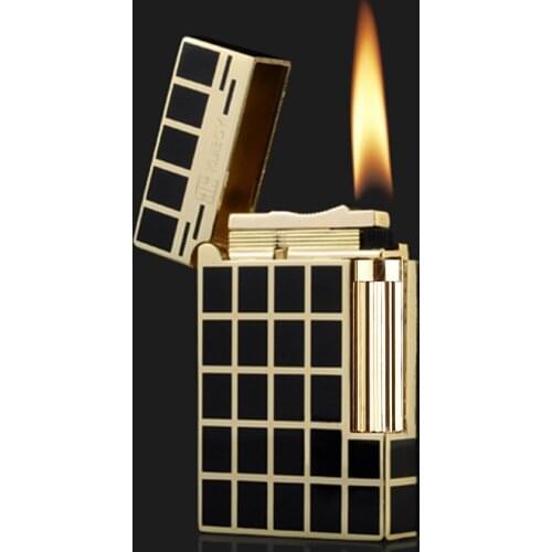 Kuboy Ping Sound Lighter Jet Butane Gas Inflatable Cigarette Lighter for Cigarettes Refillable Grinding Wheels Fire Lighter Gift