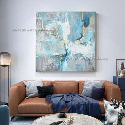 100% Handmade Modern Simple Abstract Oil Painting On Canvas For Living Room Decor Hand Painted Decoration lines Art Picture