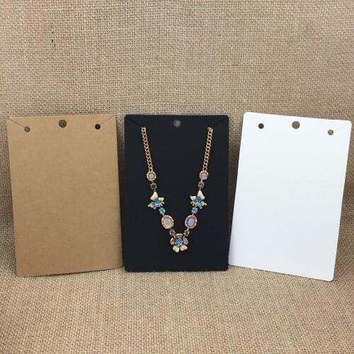 100pcs 15*10cm Kraft Paper Jewelry Necklace Cards for Big Necklace Packaging Displays Card and Blank Pendant Paper Cards