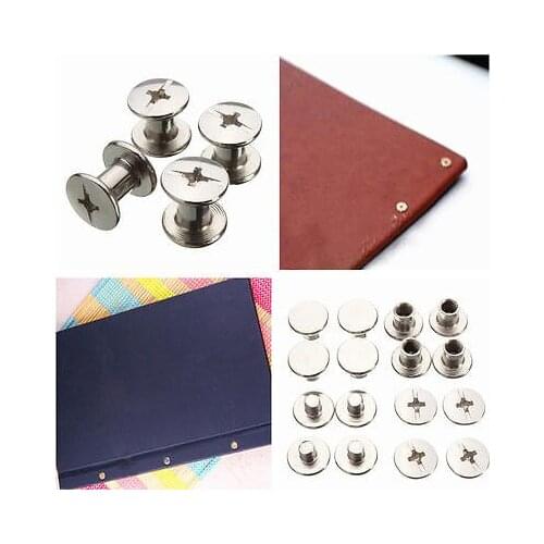 100PCS Nickel Binding Chicago Screws Nail Rivets Photo Album Leather Craft 5x6mm
