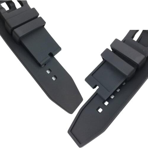 26mm Silicone Rubber Watchband Black High Quality Mens Wristband Watch Bracelet Replacement Strap No Buckle for INVICTA Watch
