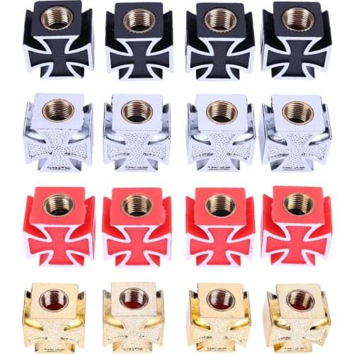 4 Pcs Universal Cross Valve Cap With Sealing Ring Rust-Proof Stable Thread Leak-Proof And Dust-Proof For Car Bicycle truck
