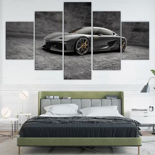 5 Pieces Koenigsegg Gemera Sports Car Poster Print Painting Sports Car Home Decor Wall Art Prints For Living Room Decoration