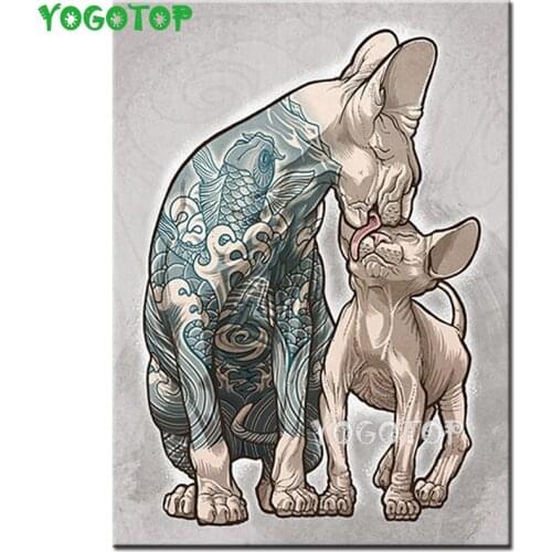 5D diamond painting sphynx cats DIY square drill full diamond embroidery mosaic Canada hairless cats decoration art YY4515