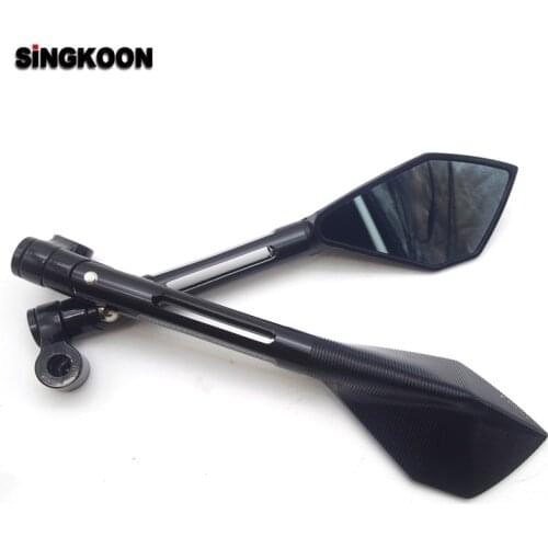 8 10mm universal cnc motorcycle mirrors Blue Lens Rearview Side Mirror FOR super cub 110 royal enfield himalayan Yamaha yzf r125