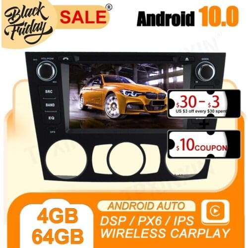 Android 10 PX6 for BMW E90 E91 E92 E93 2005 Carplay GPS Car Navigation Multimedia HD Video Touch Screen Stereo DVD Player Radio