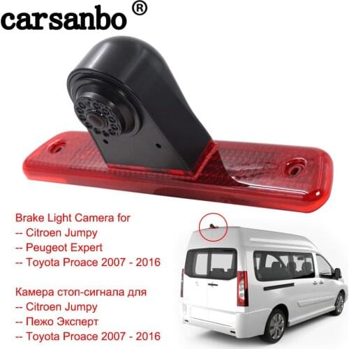 Car Rear view Brake Light Camera For Citroen Jumpy/Peugeot Expert/ Toyota Proace 2007 - 2016 with 7 inch rearview mirror monitor