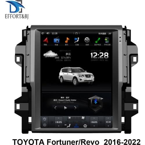 Tesla style vertical Android 9.0 Car GPS Nagavition for TOYOTA Fortuner/HILUX Revo 2016-2022 year AUTO or Manual A/C Car radio