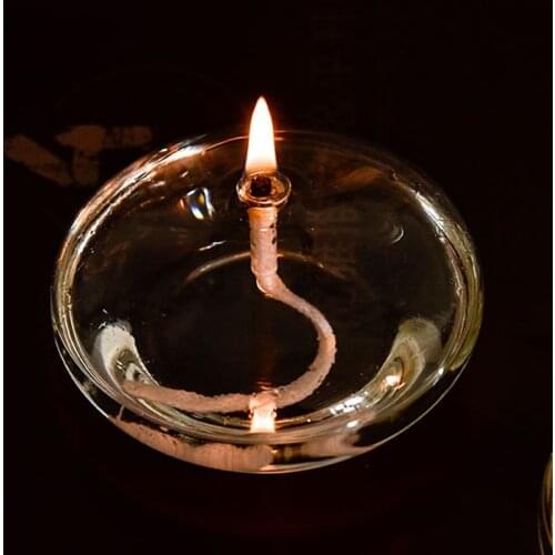 Free Shipping Small Size Oblate Shaped Transparent Glass Oil Lamp Wedding Decoration Handcraft Candle Holder Friend Gift