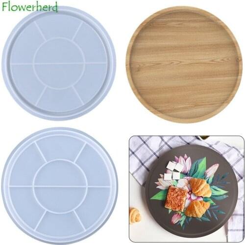 Large Crystal Epoxy Mold Round Fruit Dessert Storage Tray Silicone Mold DIY Resin Molds Baking Accessories Cake Decorating Tools