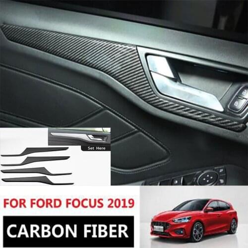 DNHFC Carbon Fiber Interior door strip cover For Ford Focus 2019 MK4