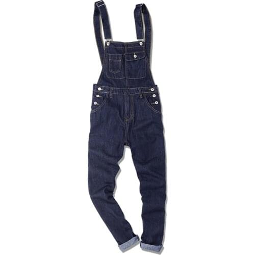 New fashion blue mens jeans jumpsuit denim hip-hop big pocket trousers pants clothes