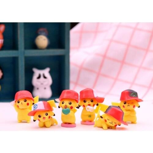 6Pcs/Set TAKARA TOMY Pokemon Action Figures Toys Cute Pikachu PVC Collection Model for Children Christmas Gifts