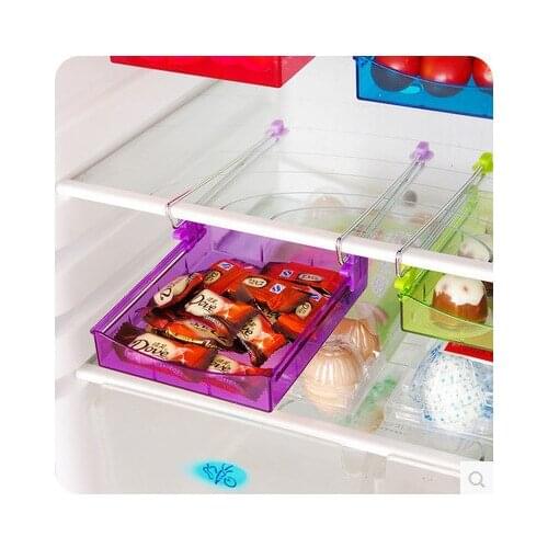 Refrigerator fresh layer of multi-partition space efficient storage rack kitchen twitch type glove box Refrigerator Storage Rack