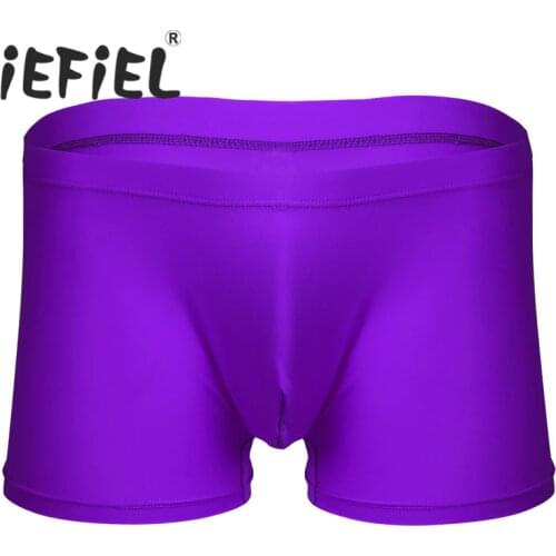 IEFiEL Fashion Mens Lingerie Low Rise Boxer Shorts Mens Underwear Underpants Jockstraps Male Panties with Elastic Waistband