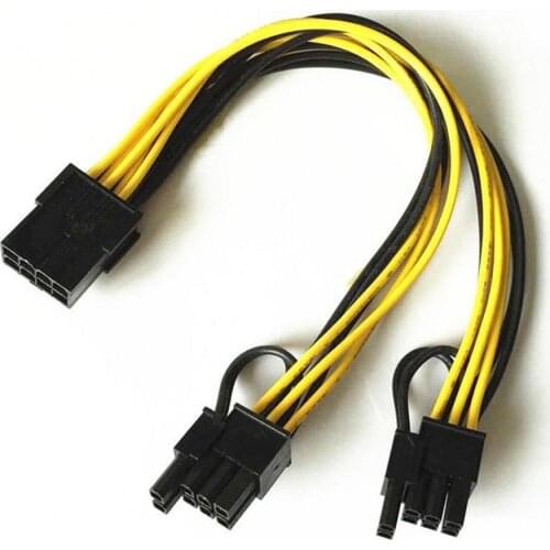 PCI-E 6-pin to 2x 8-pin GPU Graphics Card Power Splitter Cable PCI Express 6pin Female to Male 8pin Power Extension Cable