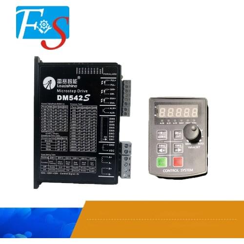 Motor Controller Kit HF020 five-digit display + Leadshine Motor driver DM542S DC24V-50V For NEMA17/23 Stepper Motor