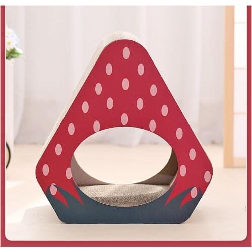 Cat Toy Strawberries Scratching Board Claw Grinder Scratcher Corrugated Paper Pet Cats Supplies Wear-Resistant Accessories Toys