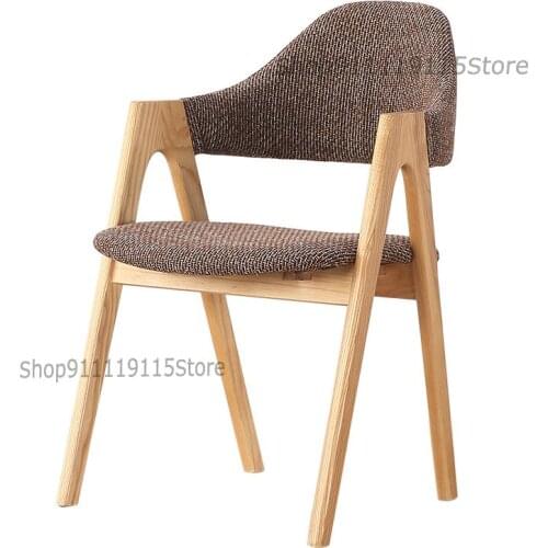 Chair Nordic Solid Wood Dining Chair Washable Back Coffee Chair Leisure Computer Chair Simple Conference Discussion Desk Chair