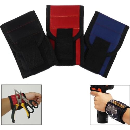 3 Colors Magnetic Wristband Hand Wraps Tool Bag Electrician Wrist Screws Holder Bracelet For Home Repair