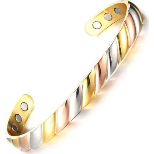 Wollet Copper Bracelet for Arthritis and Joint Pain Magnetic with Magnet for Women and Men Solid Adjustable Relief Tunnel Carpal