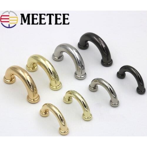Meetee 10pcs 14/17mm Metal Bag Arch Bridge D Ring Buckle Strap Hook DIY Handbag Hardware Belt Leather Repair Accessories BD302