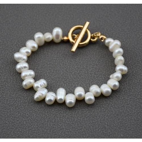 Delicate Valuable Real Pearl Bracelet Good Quality Freshwater Pearl OT Buckle Charm Bracelets BestParty Jewelry for Women