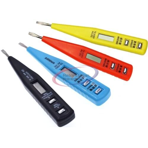 New Non-Contact LCD Electric AC/DC Voltage Alert Detector Tester Sensor Test Pen Red Black Yellow