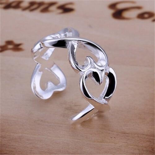 New Arrival 925 Sliver Fashion Jewelry Six-Heart Ring Open For Women Girls Romantic Wedding Gift Everyday Accessories