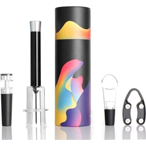 Wine Bottle Opener Set, Air Pressure Pump Wine Corkscrew Set, Vacuum Stopper, Aluminum Foil Cutter, Wine Pourer