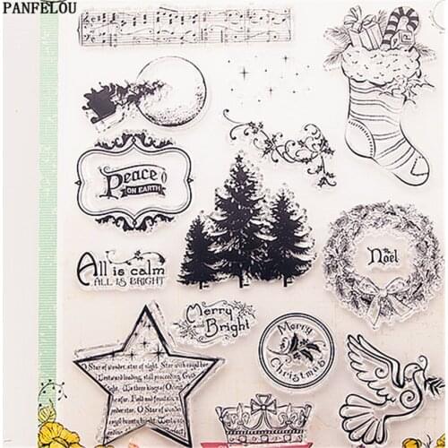PANFELOU wreath at the star Transparent Clear Silicone Stamp/Seal for DIY scrapbooking/photo album Decorative clear stamp sheets