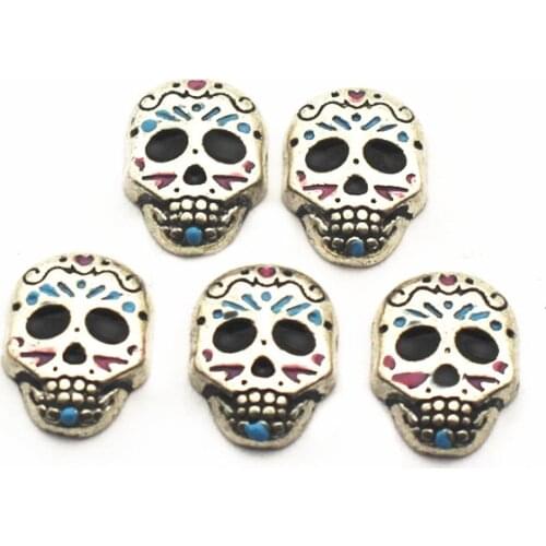 New Arrival 12pcs/lot Charms skull Floating Charms for Floating Memory charms Lockets DIY Jewelry