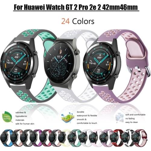 For Huawei Watch GT 2 42mm/2 Pro/2e Strap Replacement Watchbands Silicone Bracelets for Huawei Watch GT 2 46mm 20mm 22mm Bands