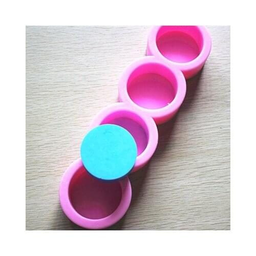 Silicone mold 4 cavity round shape handmade soap candle mold Chocolate Fondant cake mould Baking mold DIY tools