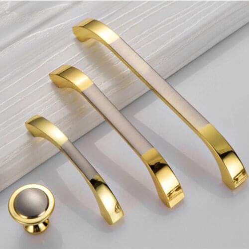 Modern Door Handles Kitchen Knobs Furniture Hardware Wardrobe Cupboard Handle Gold Drawer Pulls