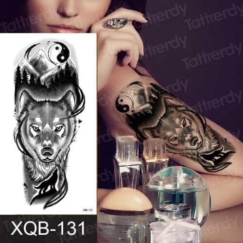 Waterproof Temporary Tattoo Sticker Forest Wolf Tattoos Leopard Tiger dragon snake Gossip Body Art Arm Fake Tattoo Men women new