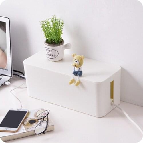 Cable Protection Box Creative Plastic Removable Cover Design Convenient Power Switch Heat Emission Prevent Dust Safety Organizer