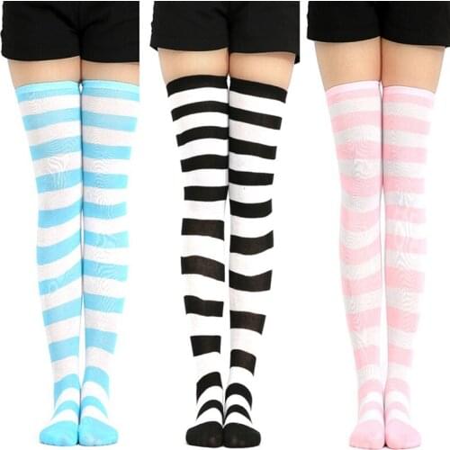 Sexy Socks Striped Long Socks Women Long Stockings Warm Thigh High Socks For Ladies Girls New Fashion Striped Knee Socks Women
