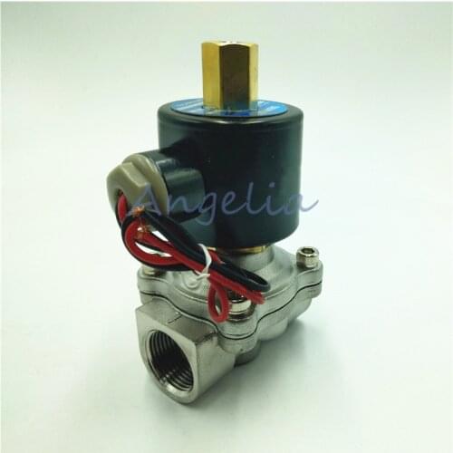 1-1/4" DN32 BSP AC220V AC110V AC24V Stainless Steel 304 Normally Open Electric Solenoid Valve N/O