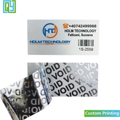 1000pcs 40x20mm Free Shipping Custom Printing Brand Name Logo Stickers Barcode Serial Number Tamper Evident Security Seal Labels