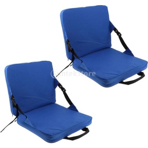 2pcs Rocking Chair Cushions Outdoor Folding Fishing Chair Seat & Back Pad with Foldable Handle Strap for Stadium Padding
