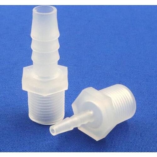 NuoNuoWell 10pcs M5~M8 Male Thread To 2~10mm PP Straight Connectors Aquarium Fish Tank Hose Joints Air Pump Aerator Pipe Parts