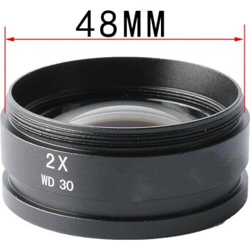 2X Stereo Microscope Auxiliary Objective Increased By 2 Times Magnification Working Distance 30mm Microscope Objective