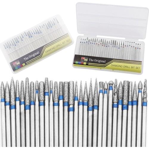 30Pcs/set Tungsten Blue Rainbow Carbide Nail Drill Bit Electric Nail Mills Cutter for Manicure Machine Nail Files Accessories